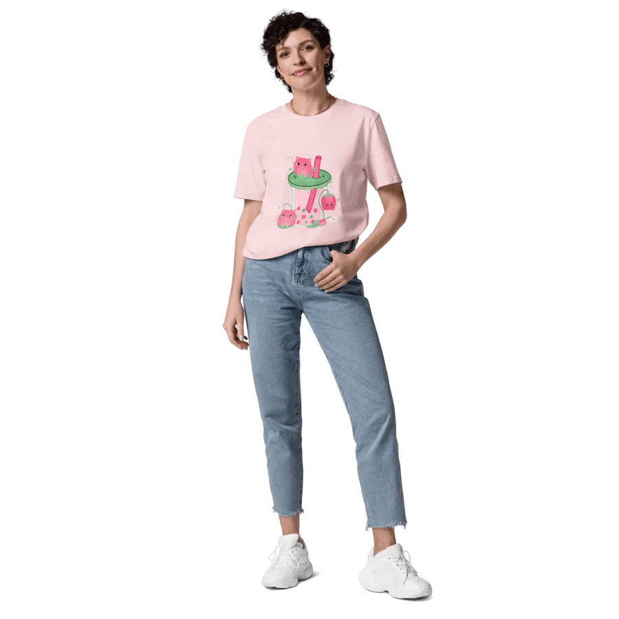 Strawberry Cat Boba Tea Shirt product image (11)