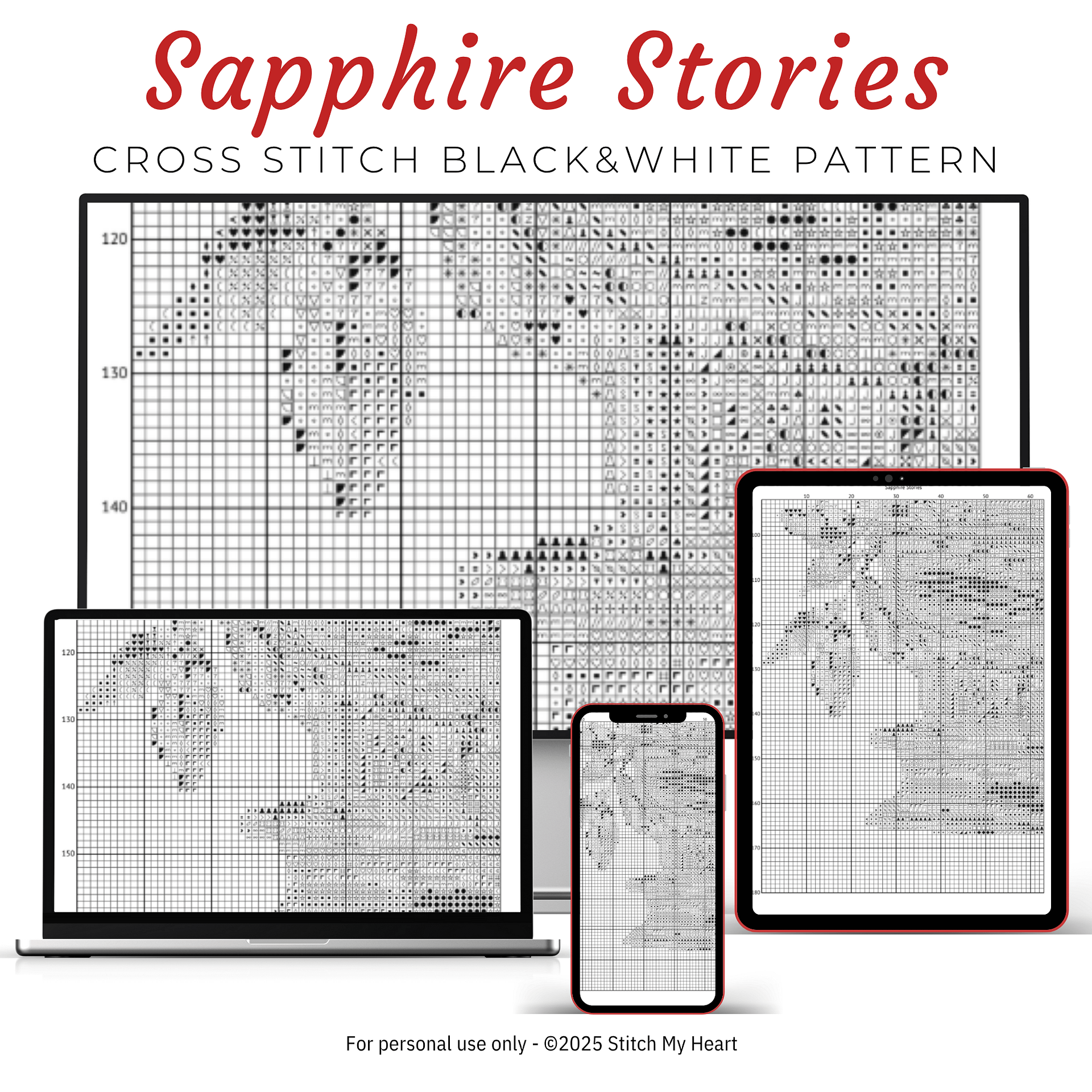 Sapphire Stories Cross Stitch Pattern product image (4)