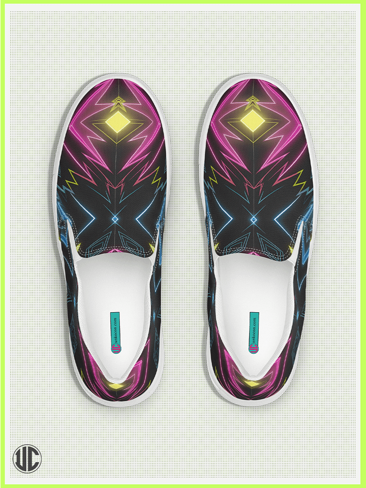 UnkoCon – Neon Kaleidoscope Women’s Slip-On Shoes product image (1)