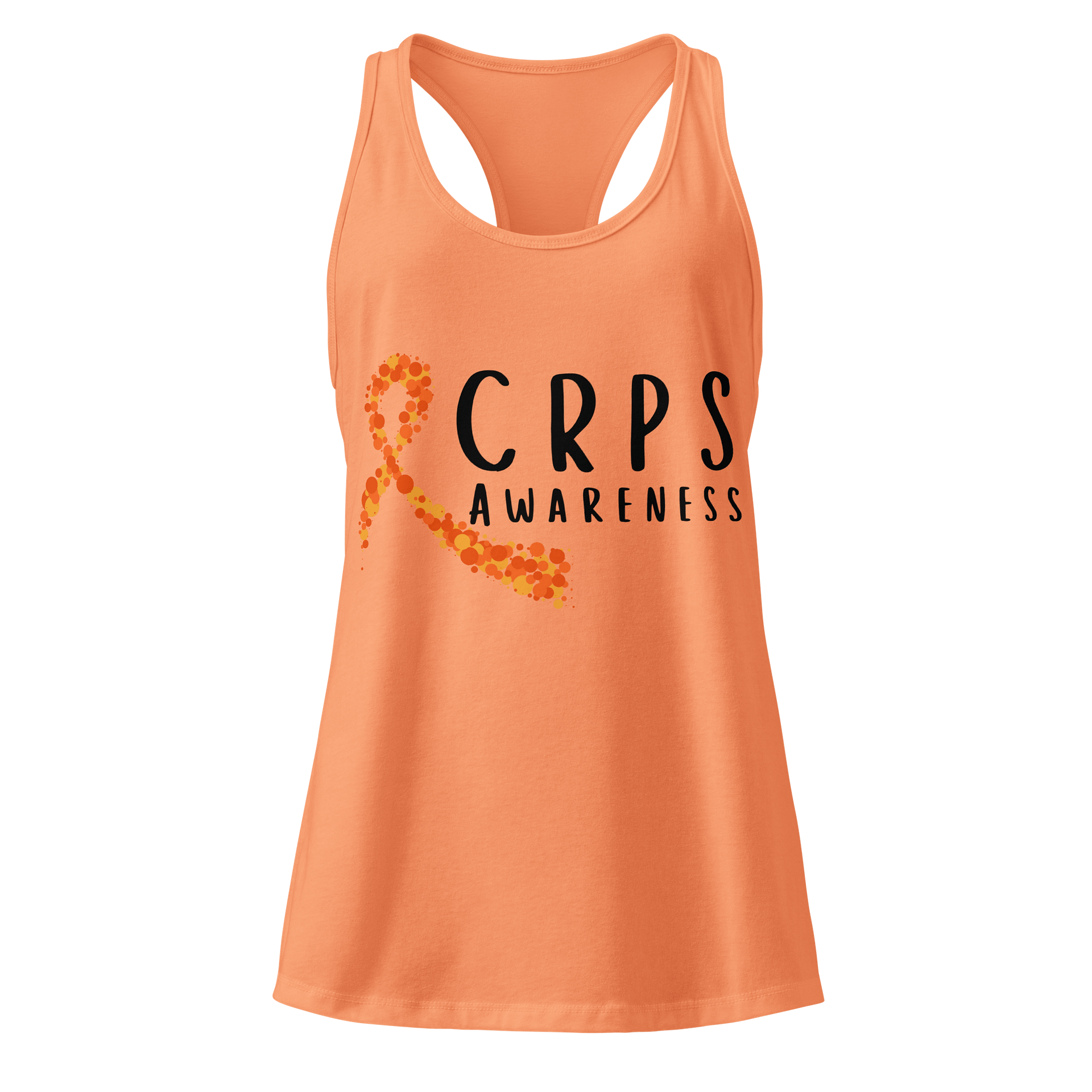 CRPS Awareness Bubble Ribbon Racerback Tank Top ORANGE EDITION product image (1)