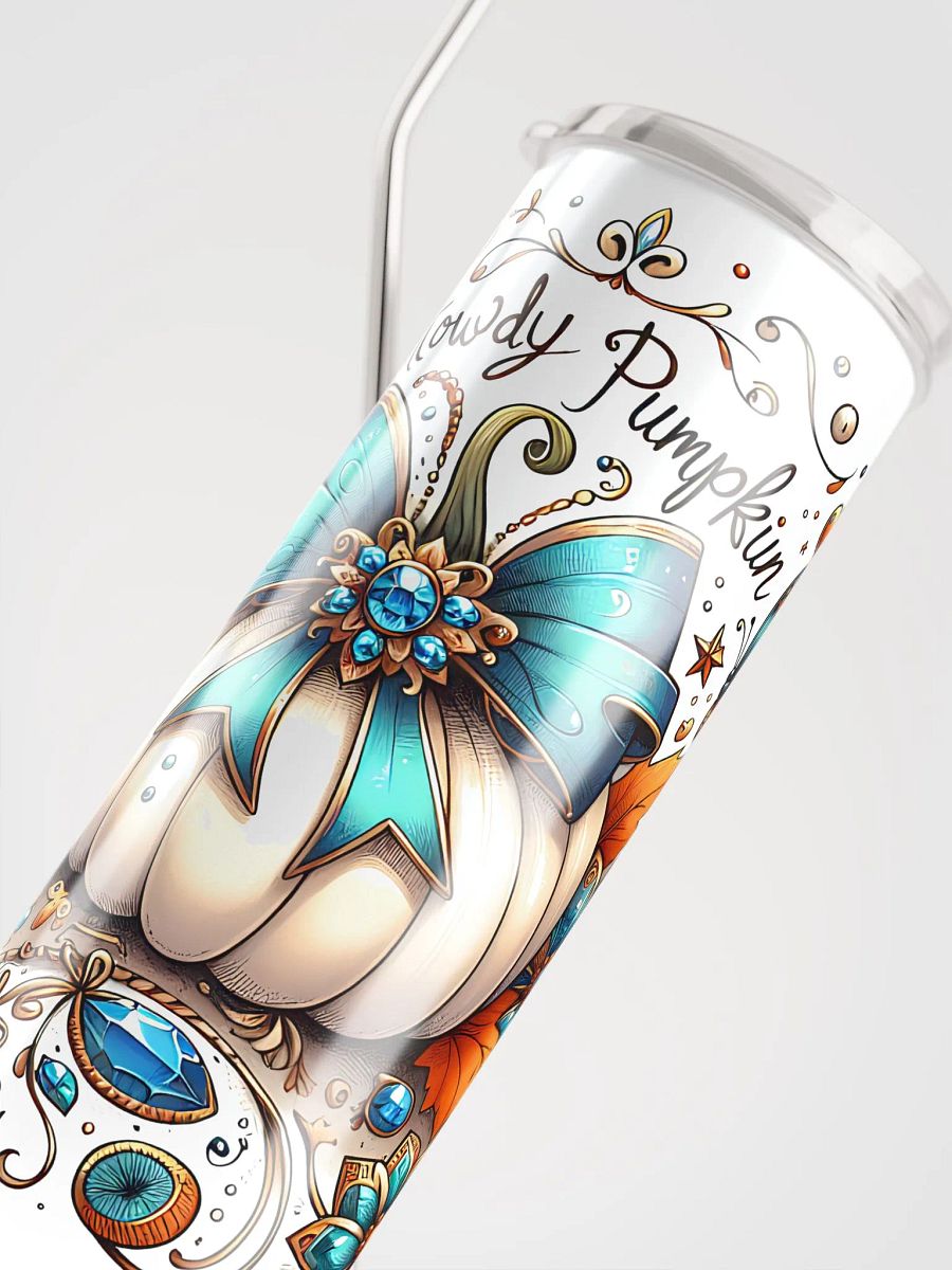 Howdy Pumpkin Design With Butterflies Thanksgiving Stainless Steel Tumbler product image (8)
