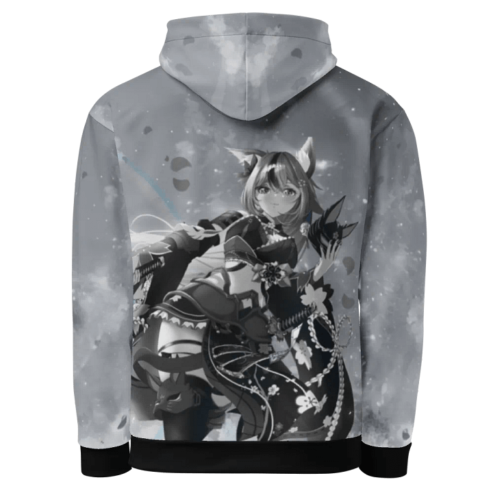Samurai Artwork Custom all over hoodie B&W product image (2)