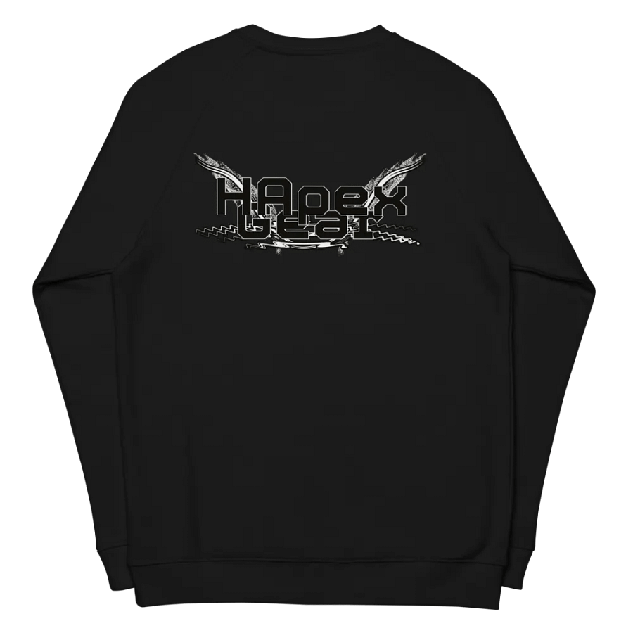Unisex Organic Raglan Sweatshirt - Black HApex Gear White Logo product image (4)