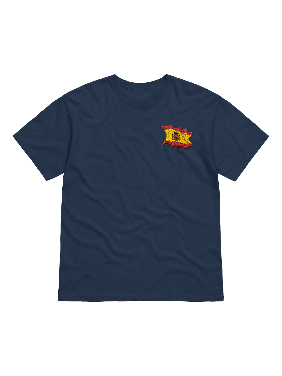 Spain Left Chest Embroidered Line Art Flag T-Shirt product image (49)