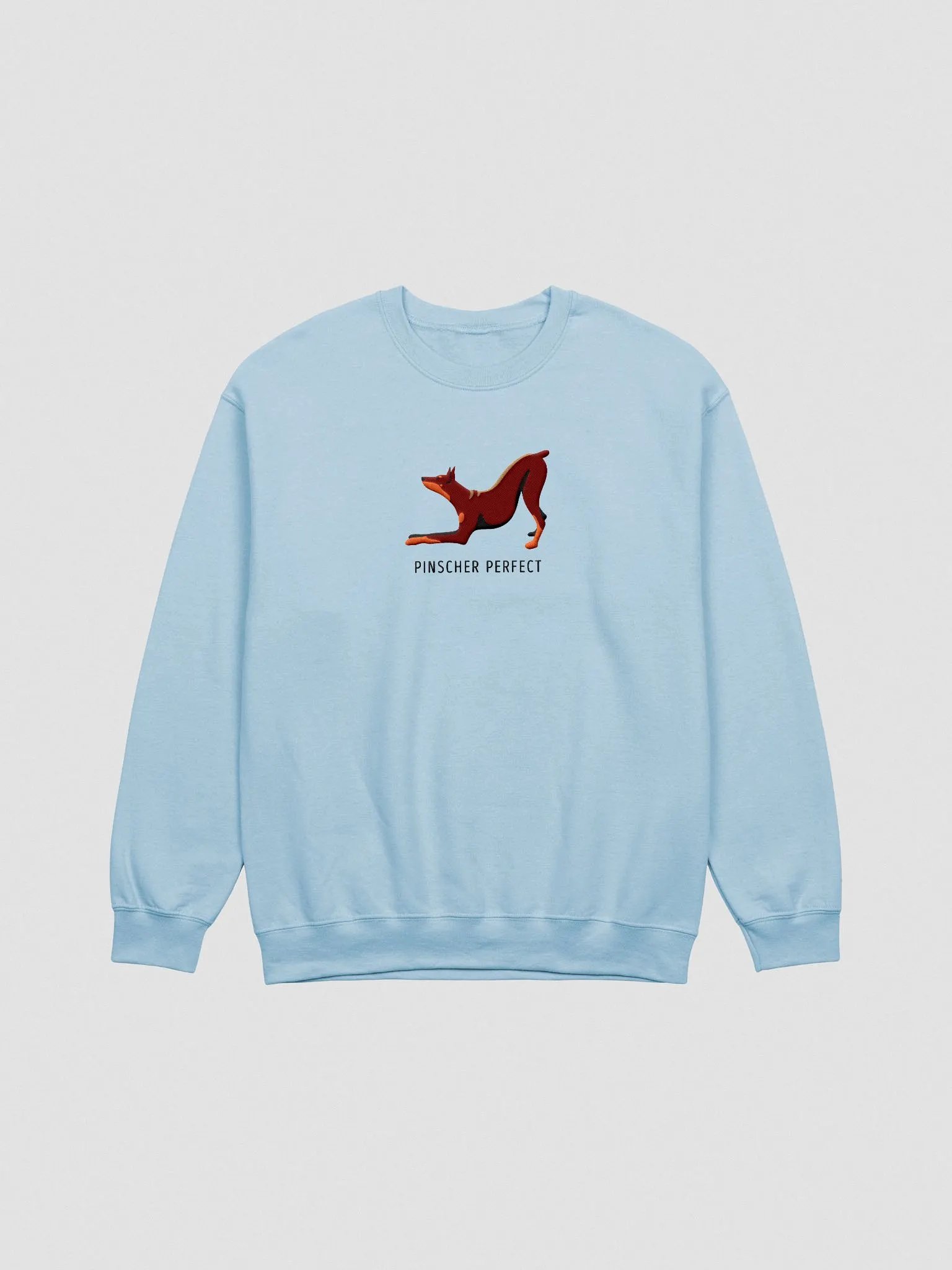 Pinscher Perfect Sweatshirt (Embroidered) of a Doberman Pinscher(Red) product image (4)
