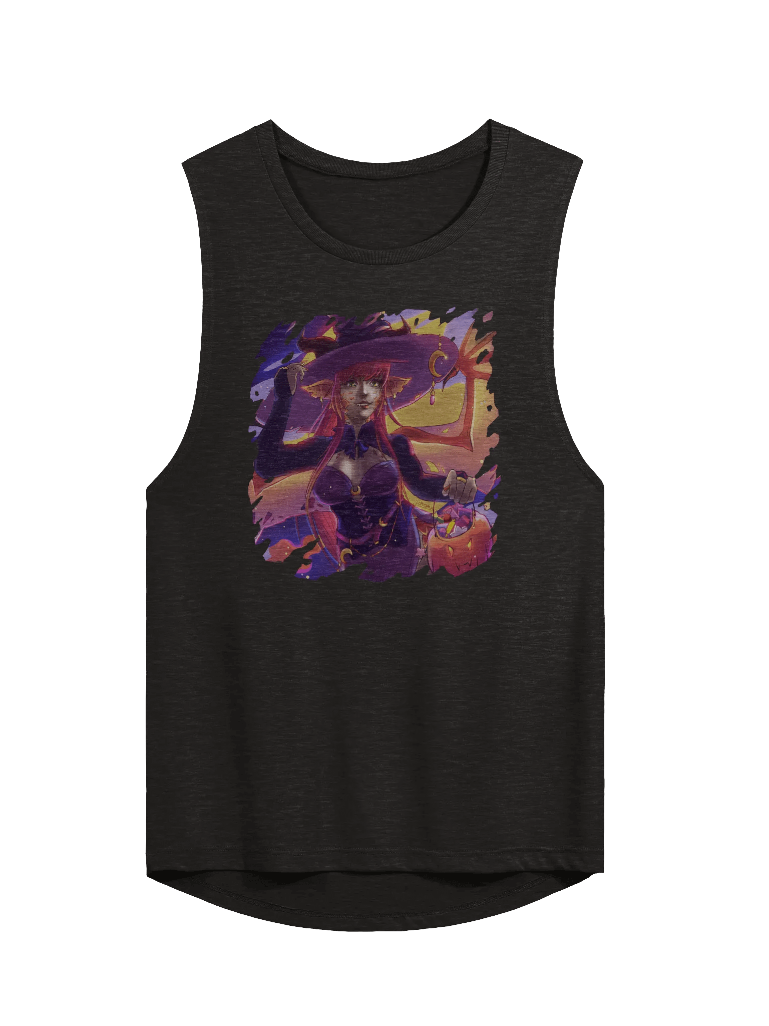CosmicChroma Vtuber Halloween - Spooky Witch - Colorful Women's Muscle Shirt - Art by CosmicChroma product image (6)