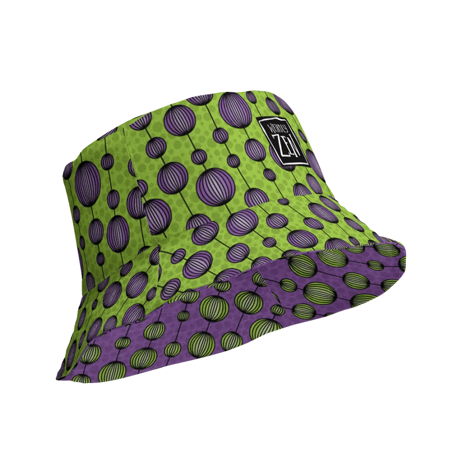 Weirdly Zen Reversible Bucket Hat - Purple and Green Abstract product image (3)