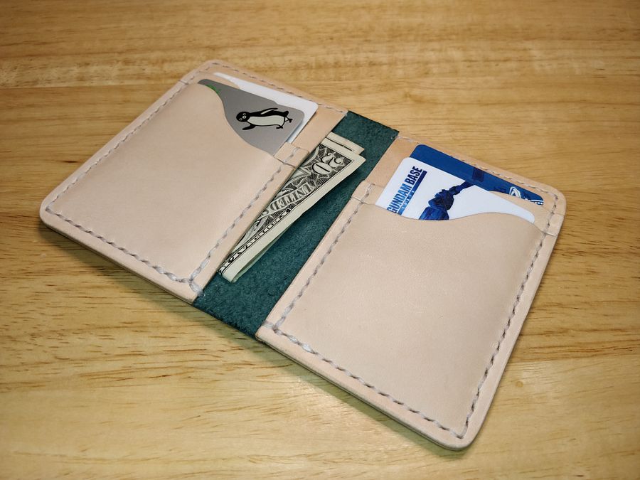 Full Grain Card Holder in Italian Turquoise Pull Up Leather V2.0 #0B product image (4)