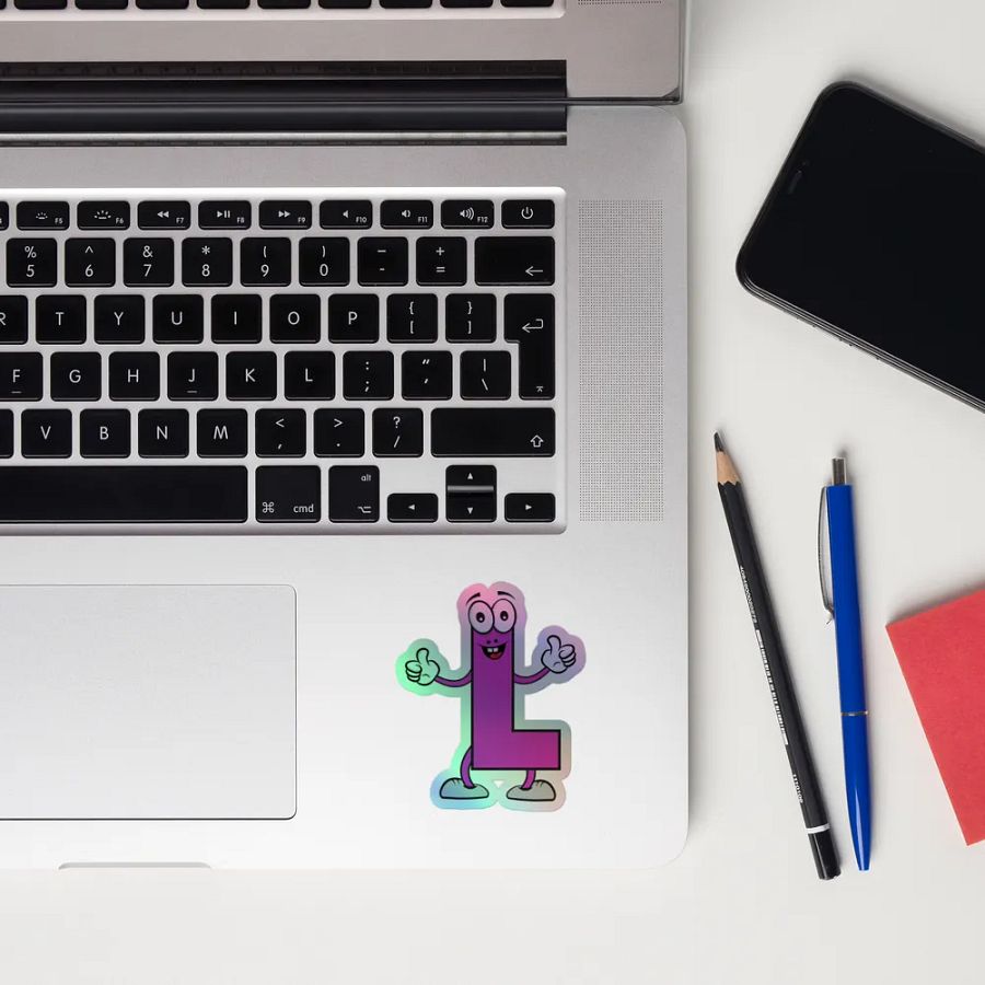 L Letter Cartoon Character Holographic Sticker product image (10)