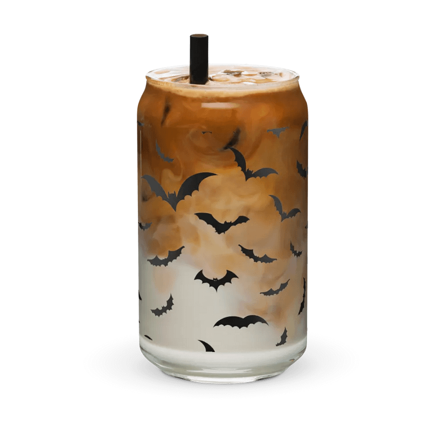 Halloween Bat Print Glass Cup product image (42)