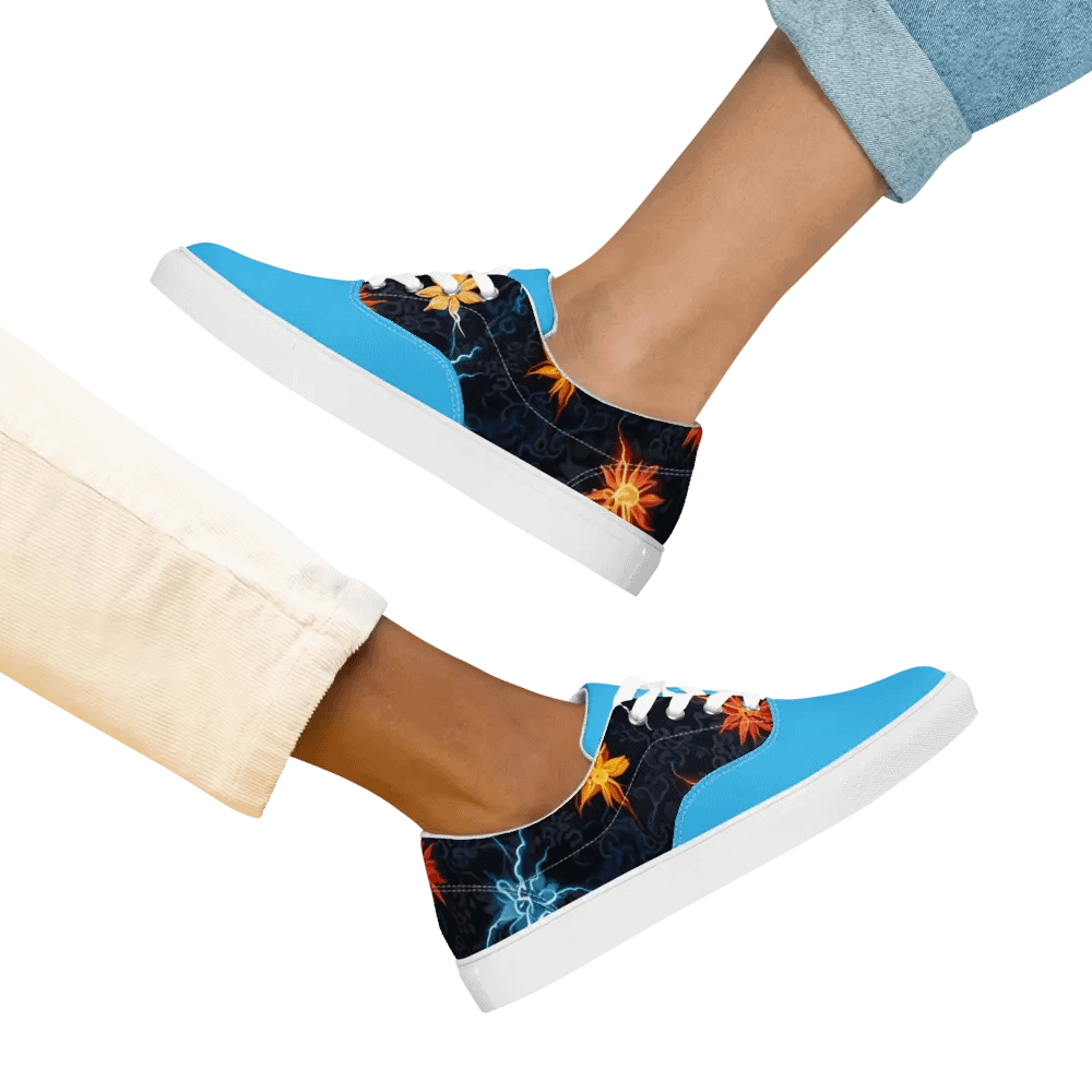 Electric Blooms Lace-Up Canvas Shoes product image (10)