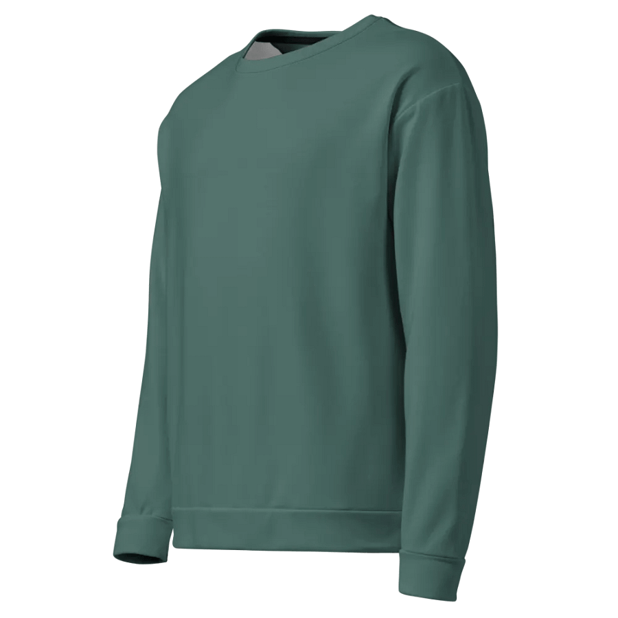 Plain Medium Dark Green Soft Summer Unisex Recycled Polyester Heavyweight Premium Sweatshirt by Treasure Pie product image (5)