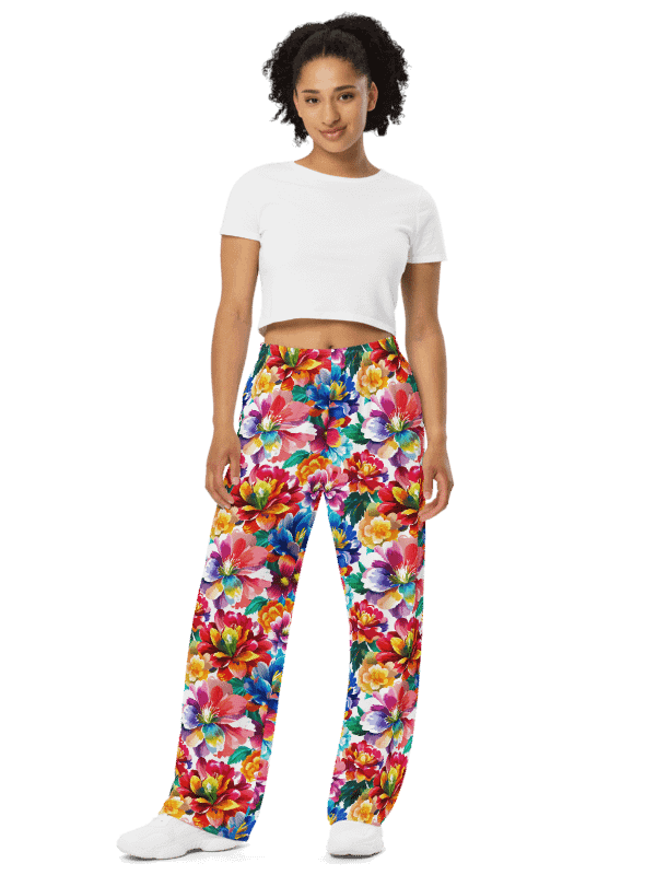 Vibrant Floral Dream Wide-Leg Pants product image (1)