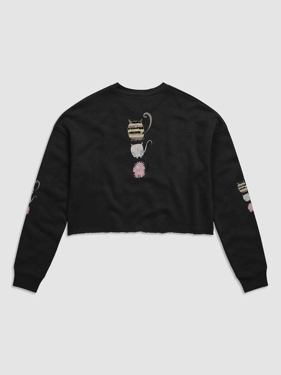 Abstract Quirky Cats In Three Women's Cropped Sweatshirt product image (5)