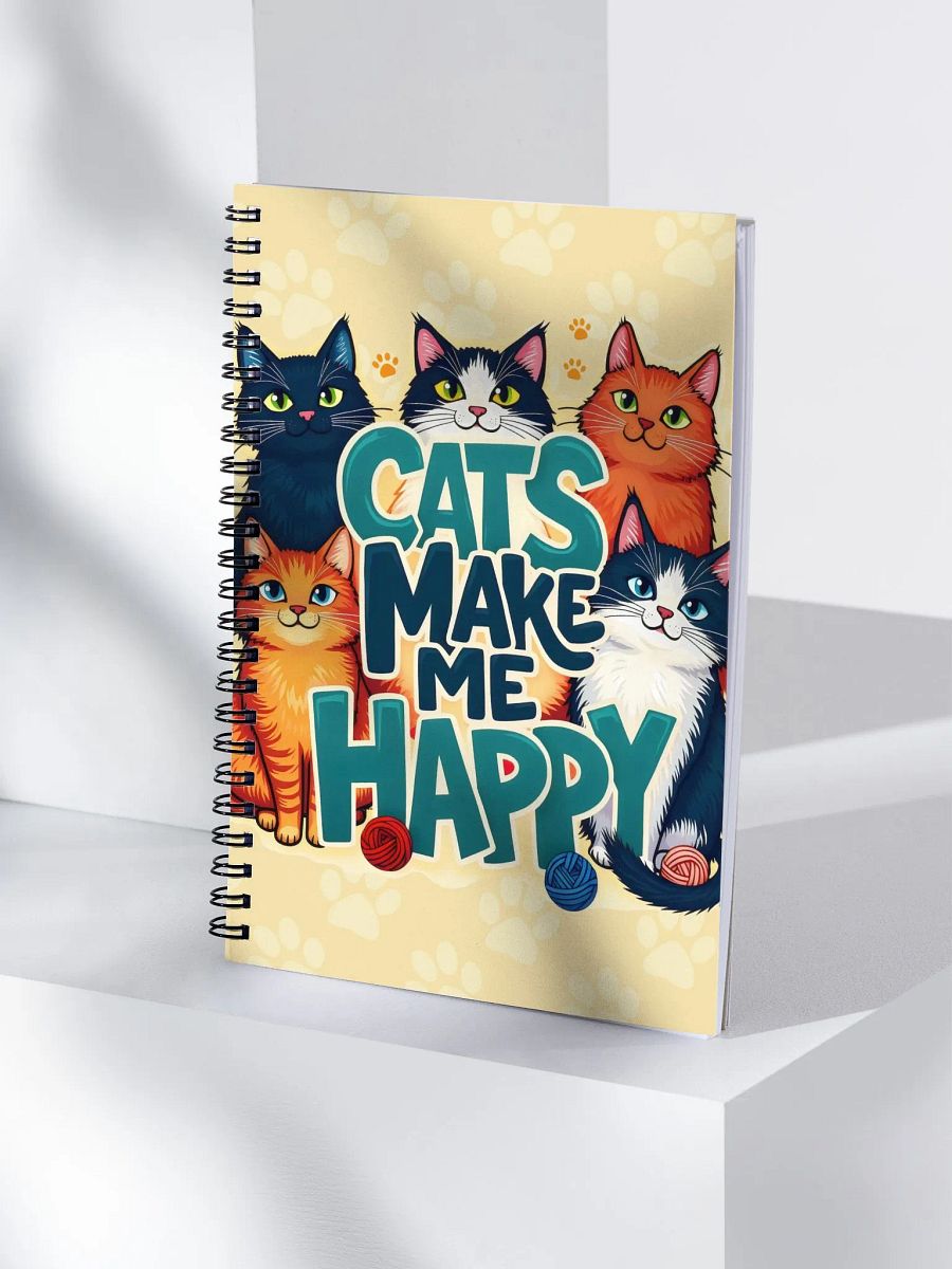 Cats Make Me Happy Spiral Notebook product image (4)