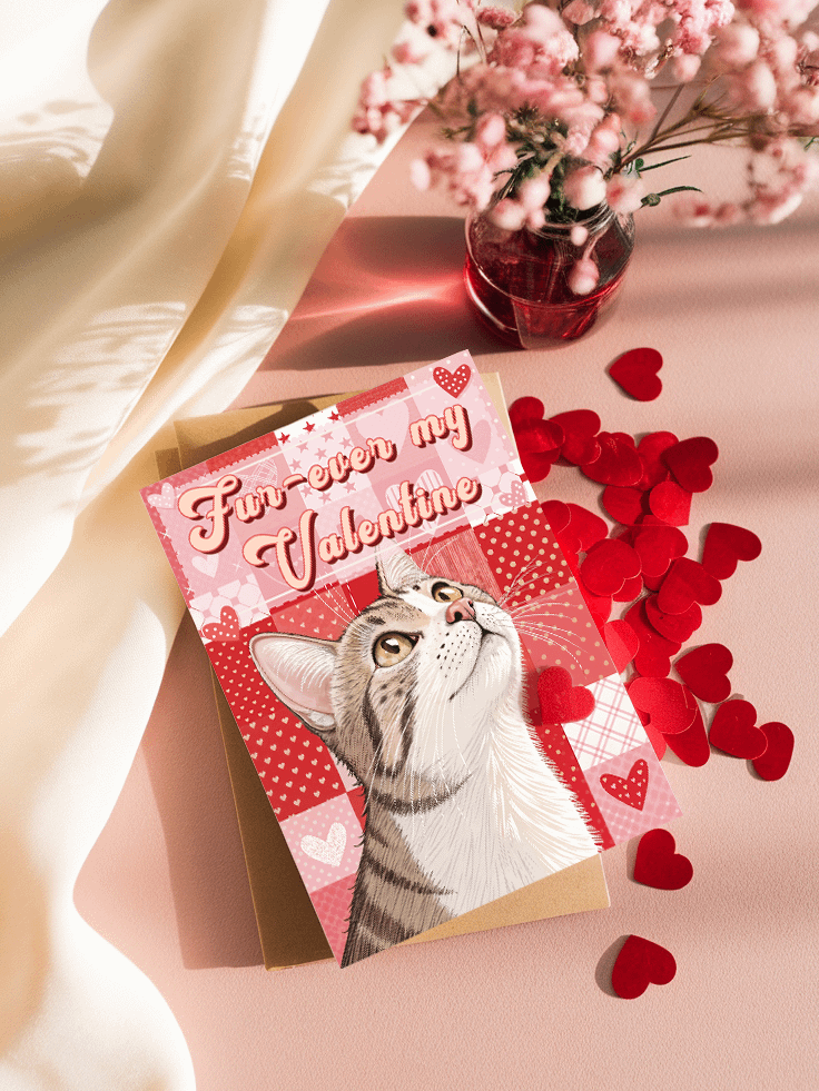 Fur-ever my Valentine - Printable Valentine Card | Digital Download product image (1)