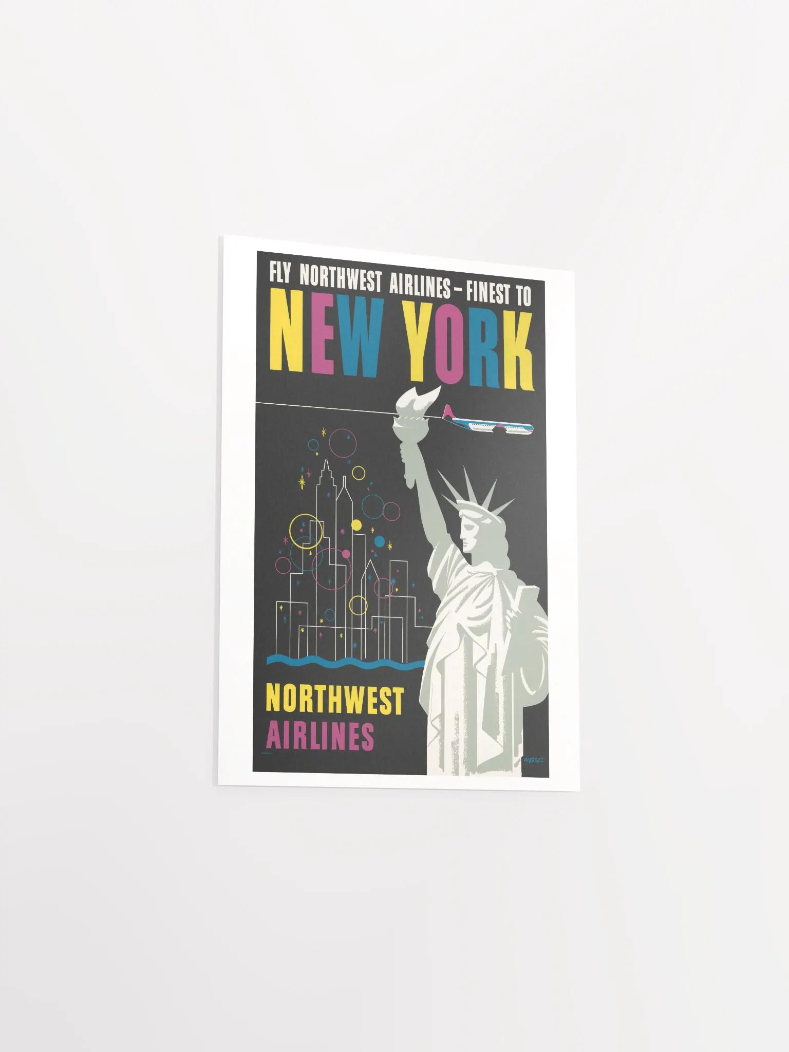 Vintage Fly Northwest Airlines New York Poster Print product image (12)