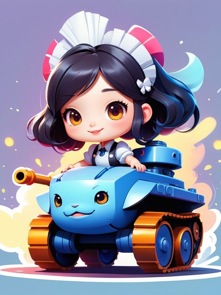 Chibi Maid Tank Set B - Pin Button Collection product image (1)