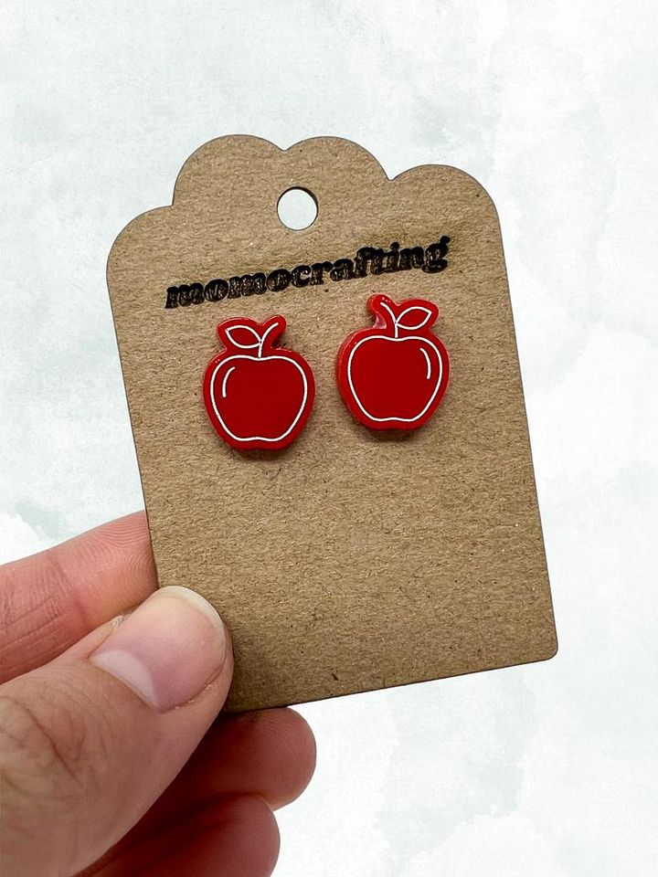 Fruit Basket Apple Stud Earrings product image (1)