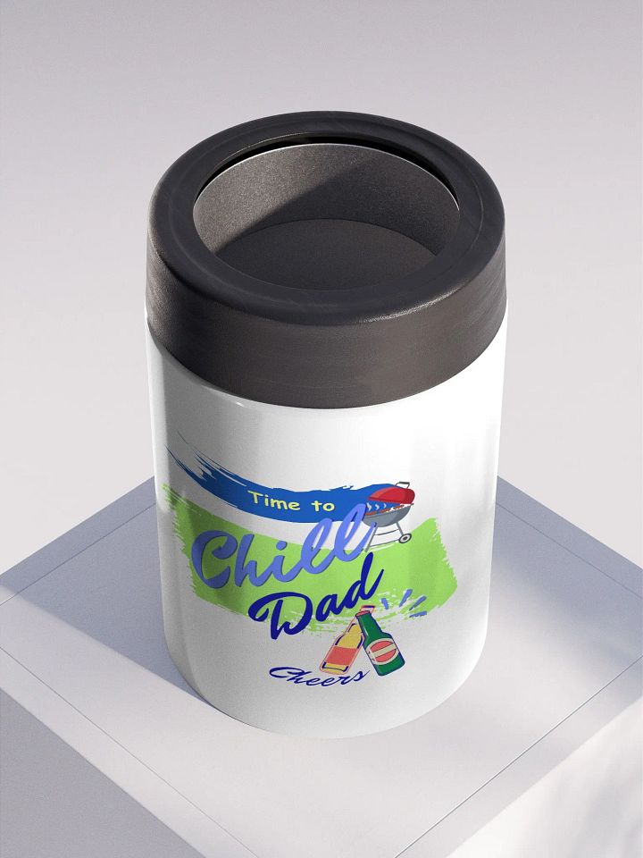 Double walled stainless steel  koosie perfect gift for fathersday. 'It's time to chill'  design product image (2)