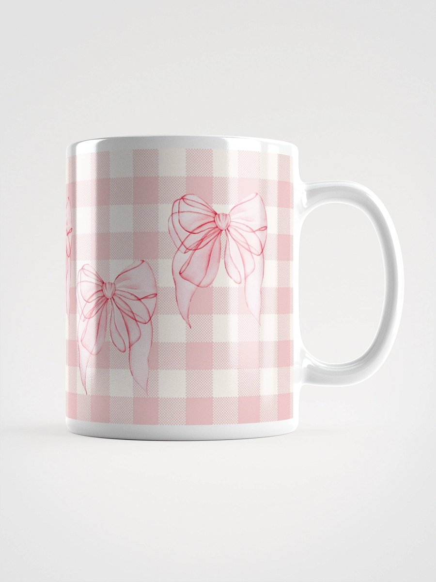 Mug Blanc Vichy Revisité - Saumon - Cadeau Style Chic et Poétique product image (1)