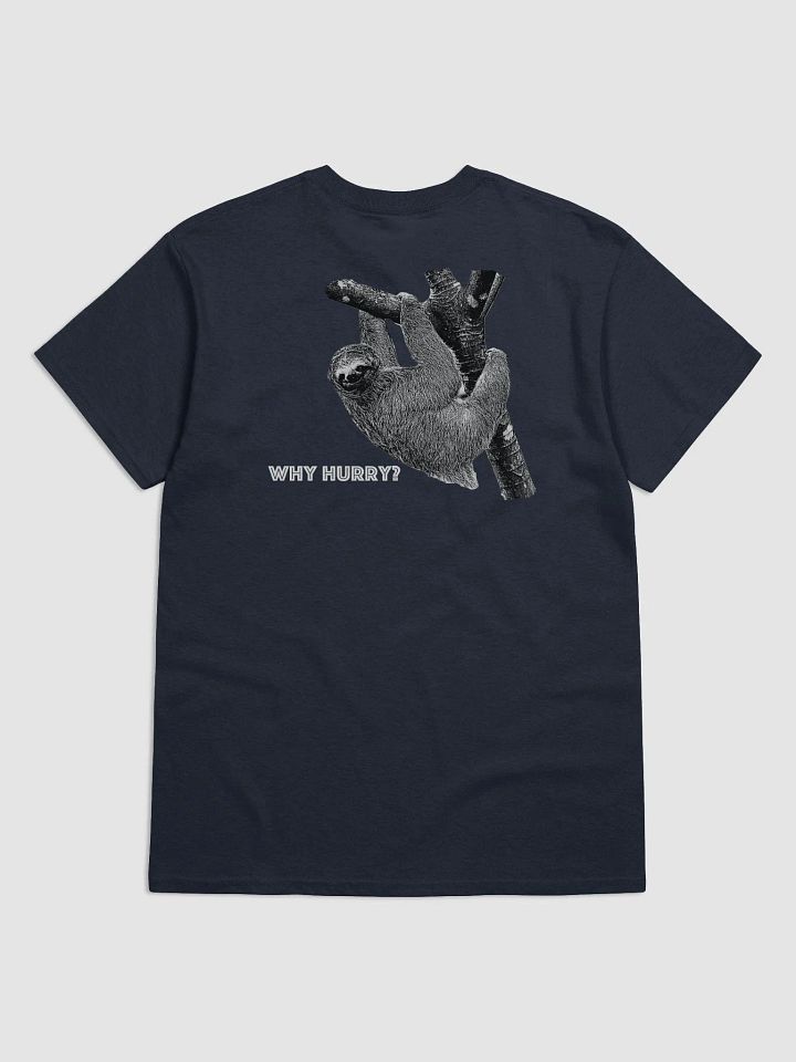 Lunch Therapy Logo Front - Sloth Why Hurry? on Back - Unisex Jersey Short Sleeve Tee product image (26)