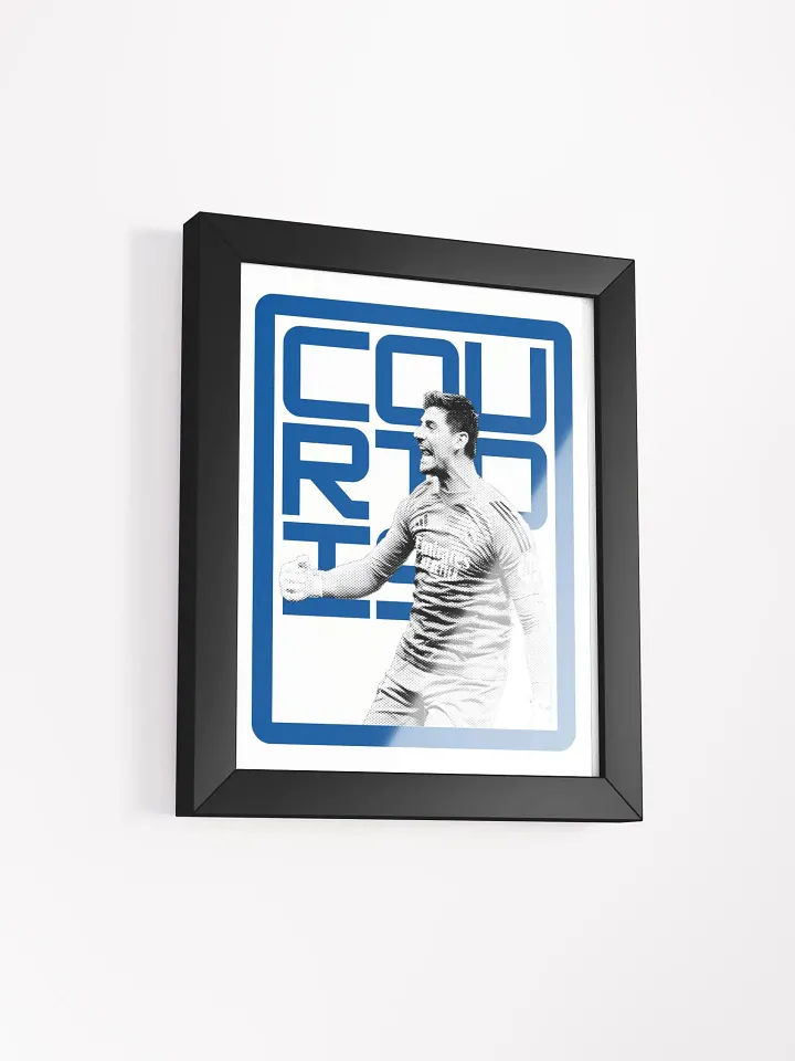 Thibaut Courtois BW Real Madrid Name Art Framed Print product image (1)