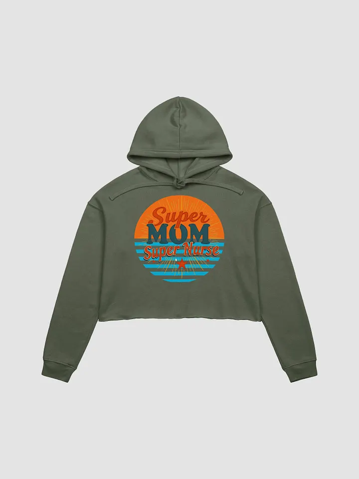 Super Mom, Super Nurse Retro Crop Hoodie product image (4)