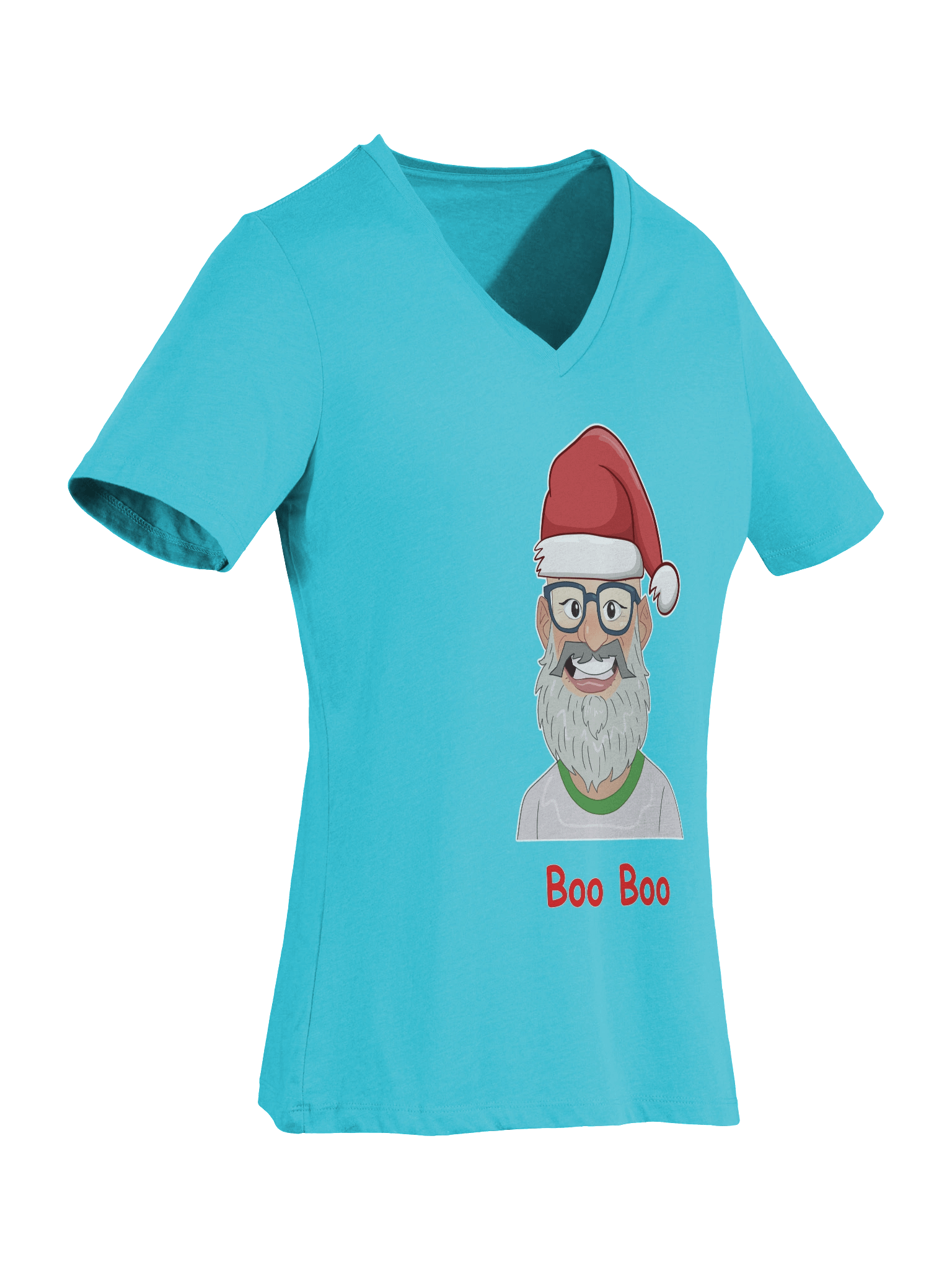Women's Santa Boo Boo V Neck Tee Shirt product image (51)