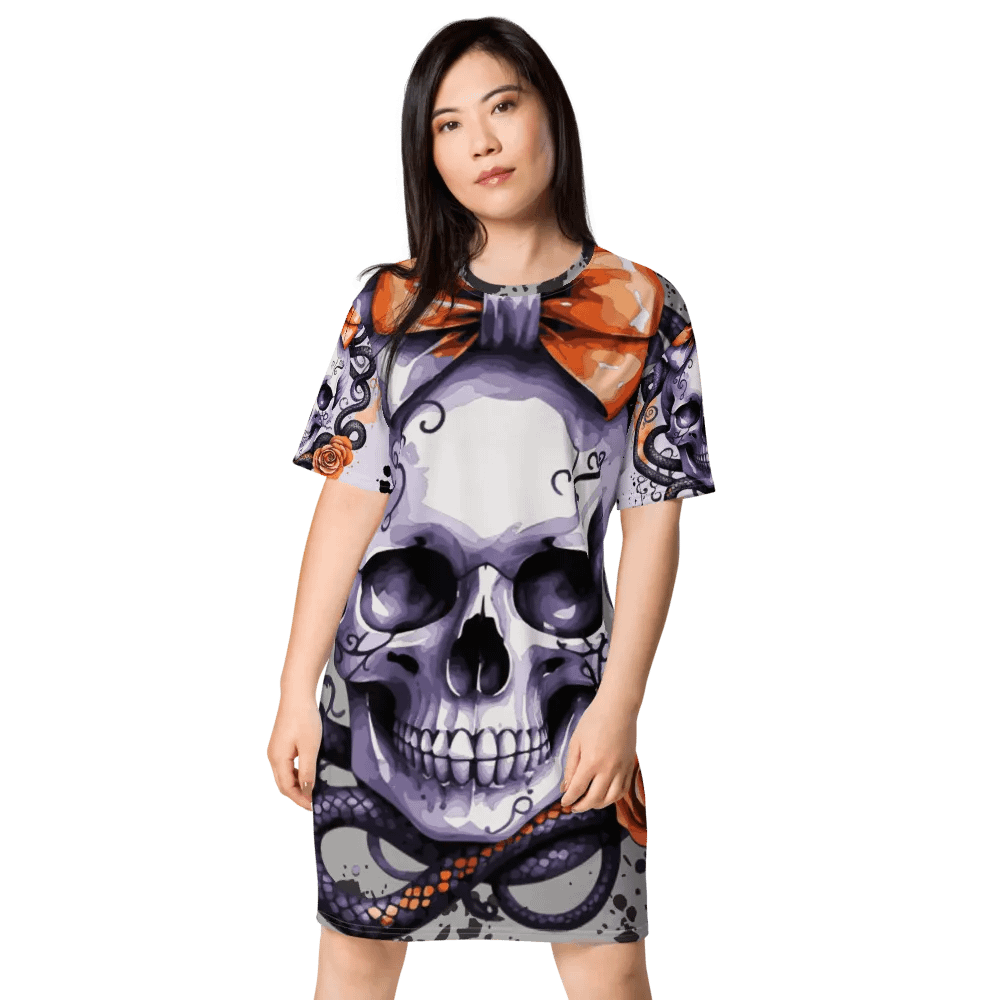 Coquette Style Skull and Snake T-Shirt Dress product image (6)