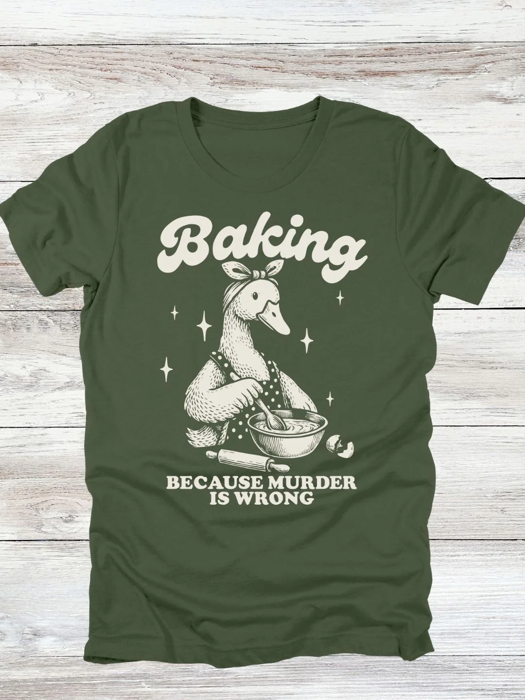 Baking Because Murder Is Wrong T-Shirt product image (14)
