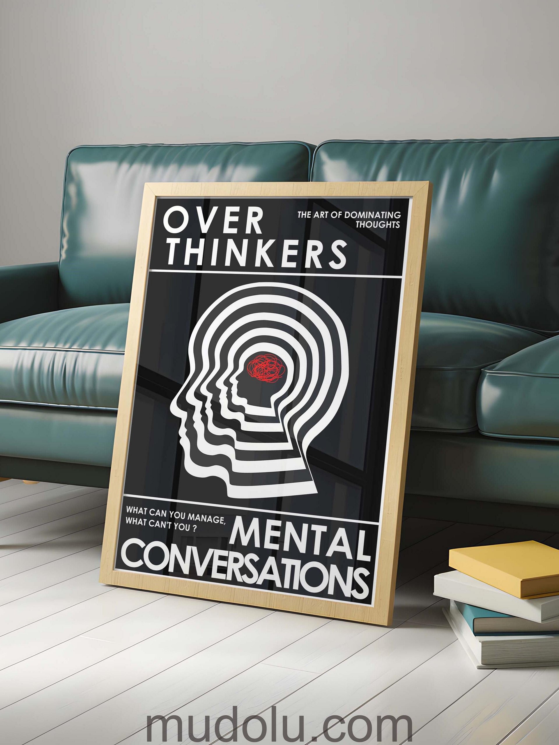 OverThinkers Wall art Poster Black White product image (5)