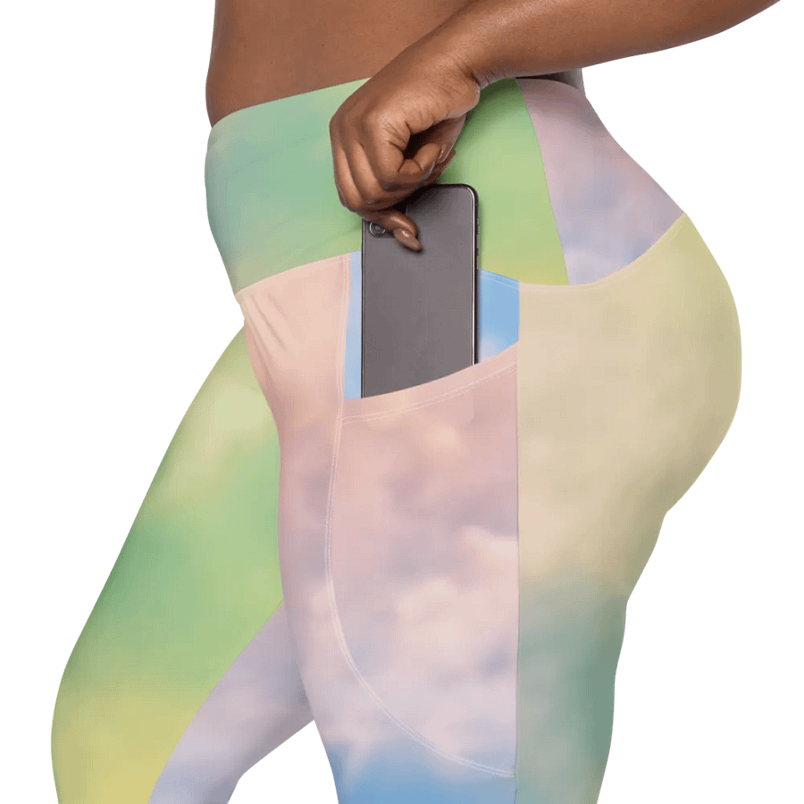 Blur cloud rainbow Design Leggings with Pocket - V10 product image (12)
