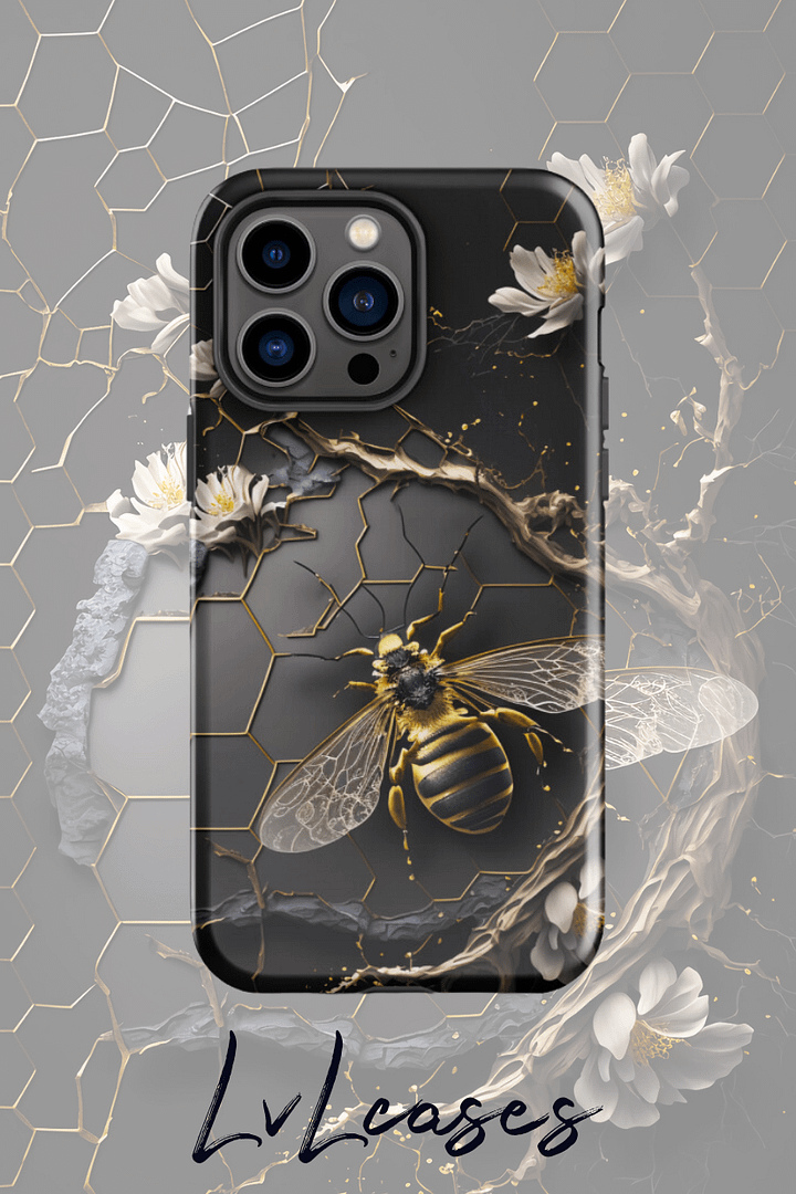 Bee and flowers Tough iPhone Case product image (2)