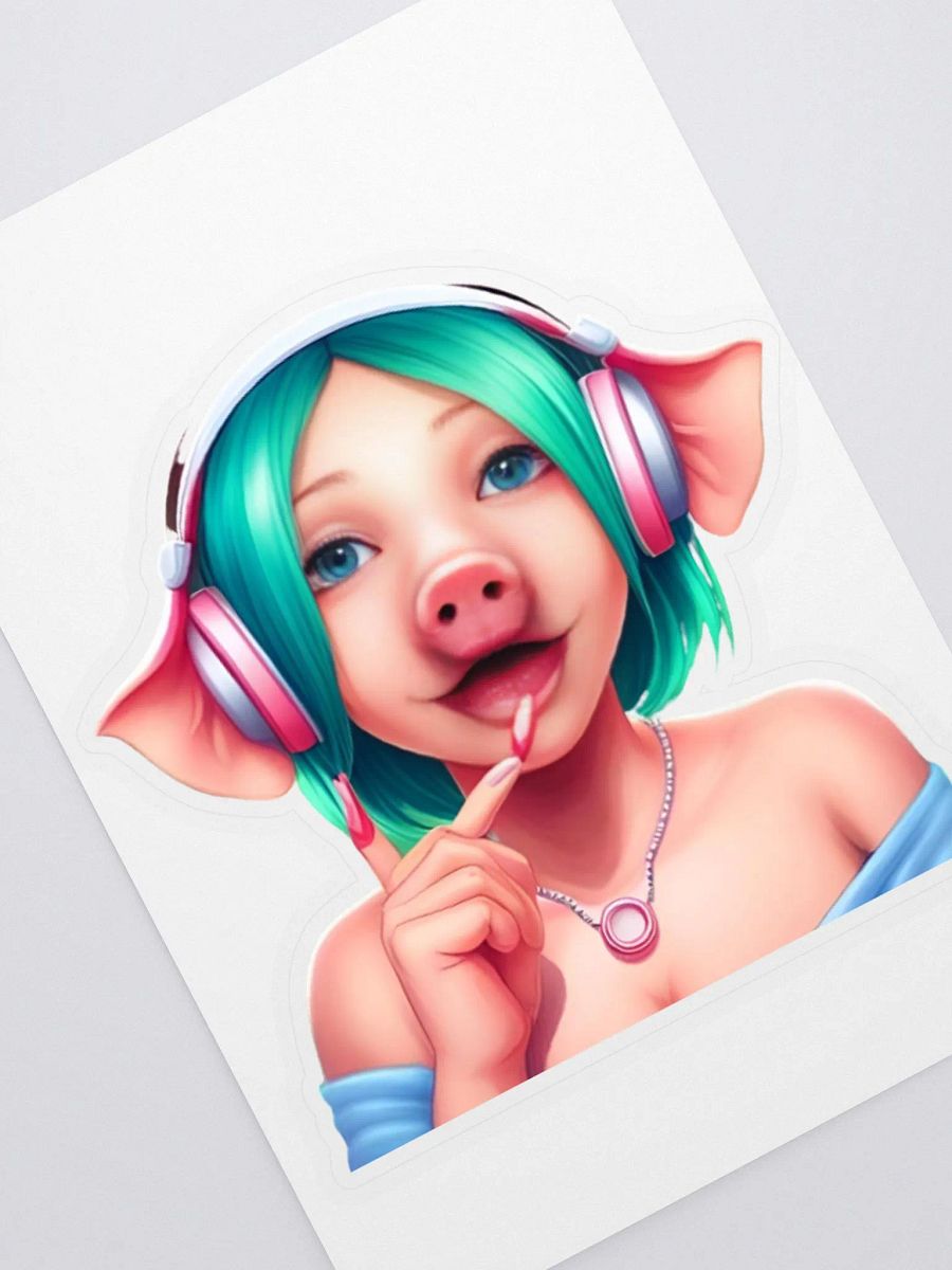 cute pig girl with headphones product image (2)