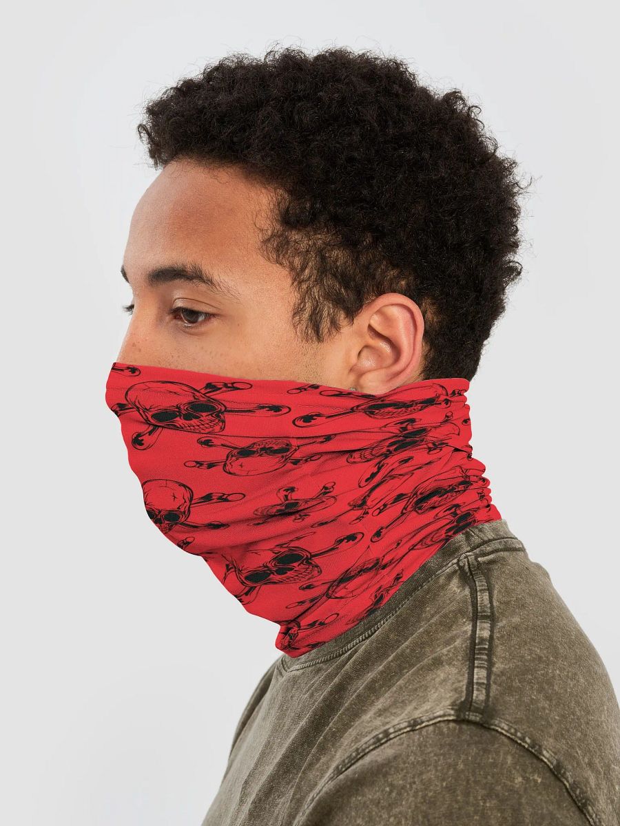 Skull & Cross Bones - Red - Neck Gaiter/Face Mask product image (3)