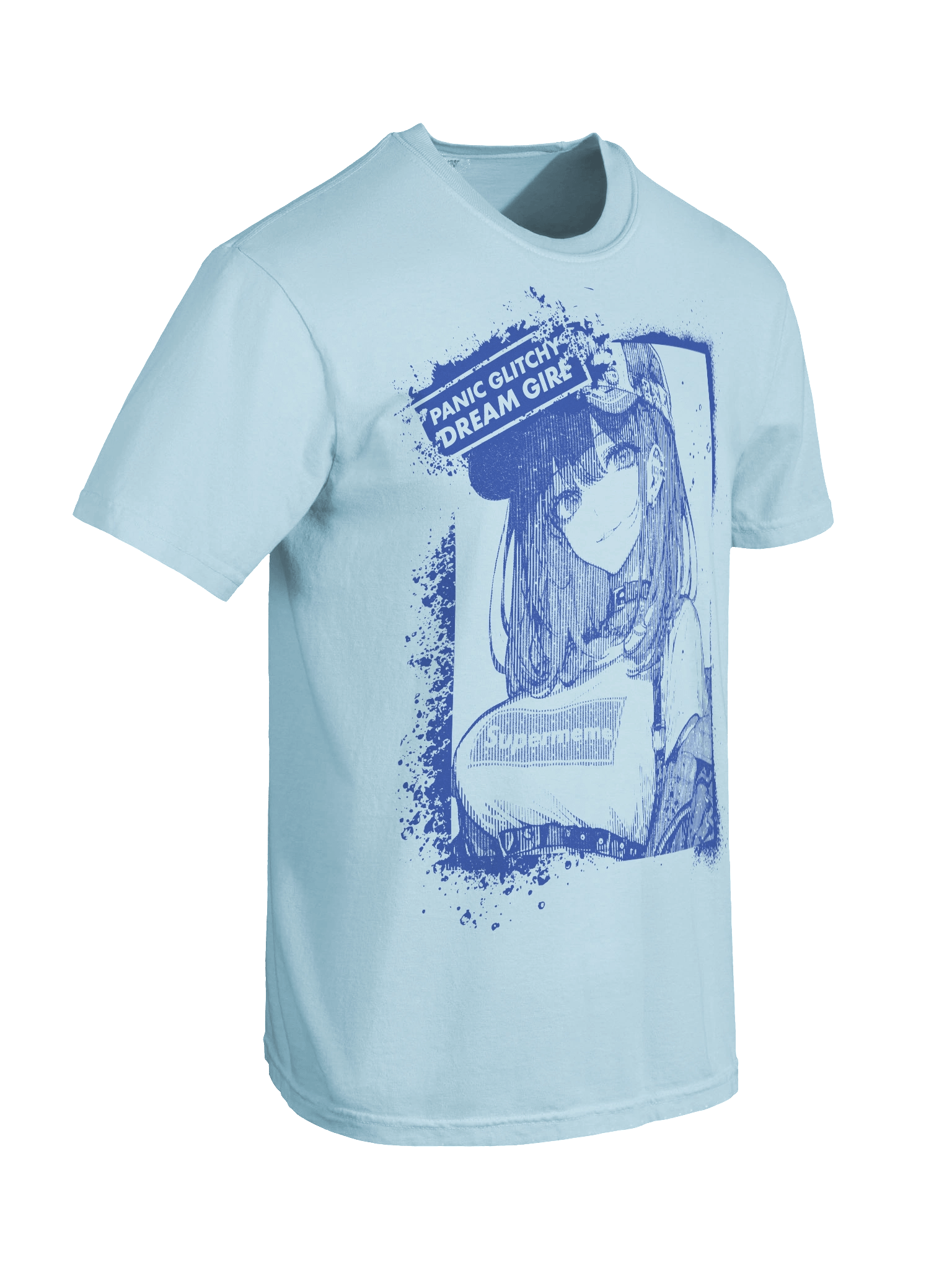 Panic Glitchy Dream Girl Blue Grunge product image (48)