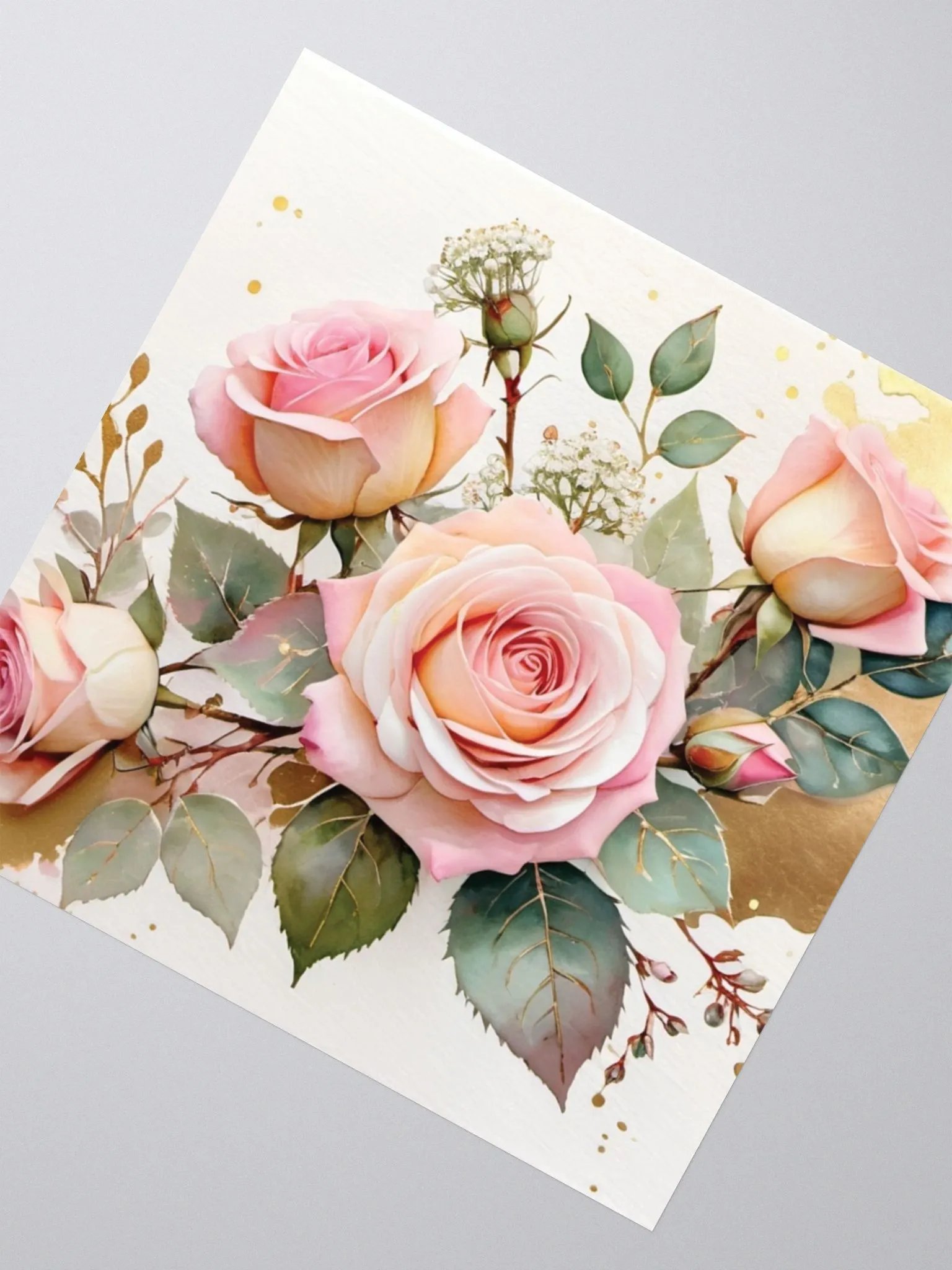 Golden Blush -Roses Vinyl Stickers product image (5)