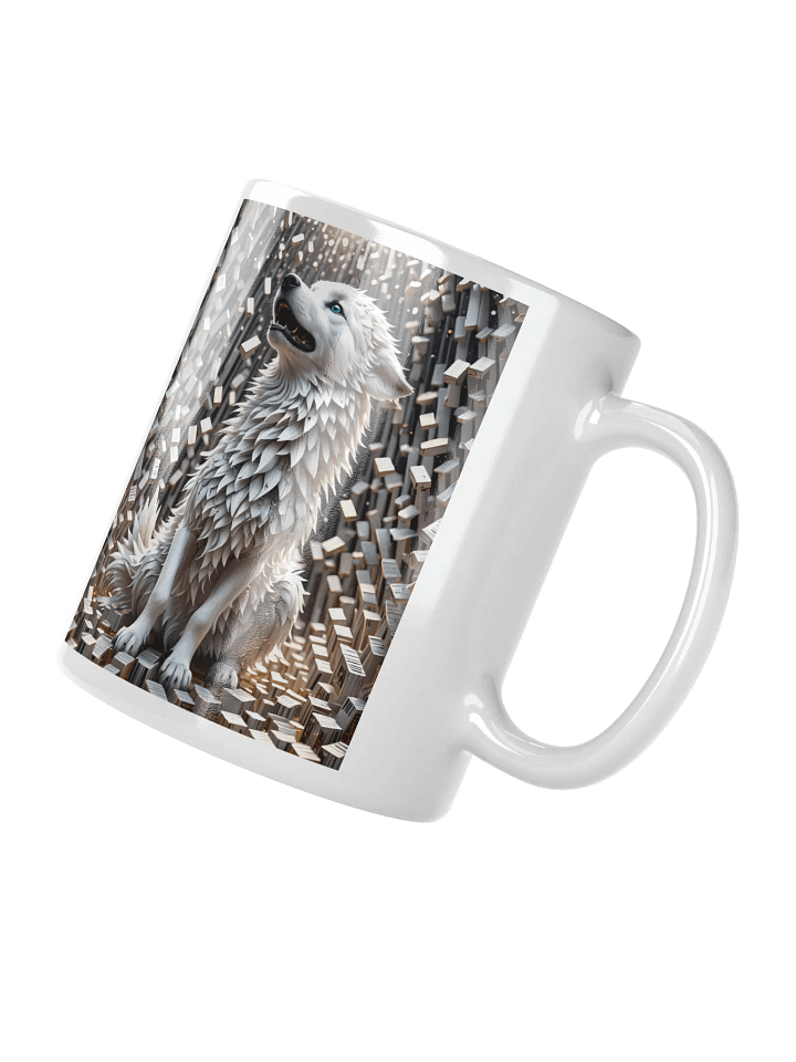 Fantasy Wolf White Glossy Mug product image (6)