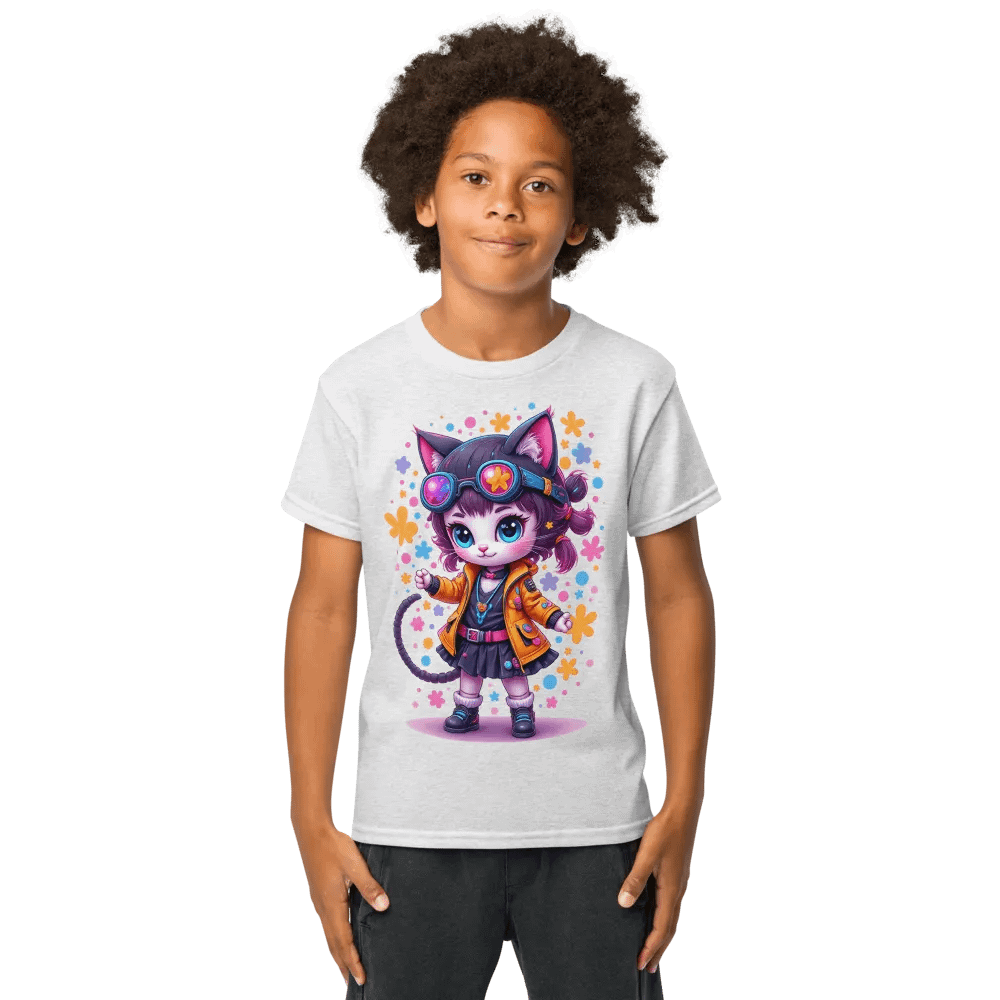 Whimsical Gadget Kitty Adventure Youth Tee product image (9)