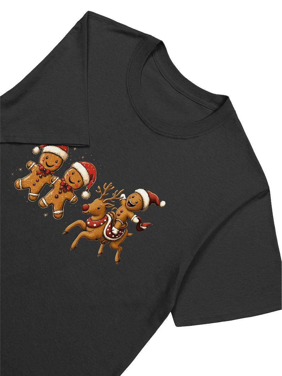 Playful Gingerbread Men and Reindeer Unisex Christmas T-Shirt product image (18)