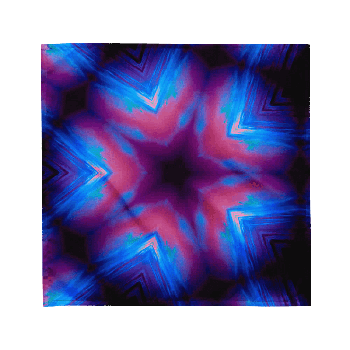 Neon Pink Blue Sea Witch Beach Bandana, Summer Star Kaleidoscope Coastal Art Accessory product image (1)