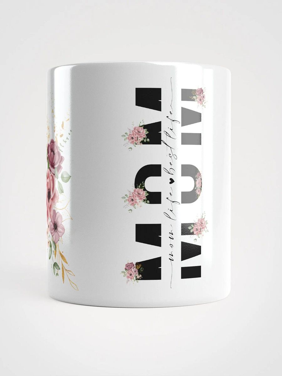 Floral Mom Life White Glossy Mug product image (1)