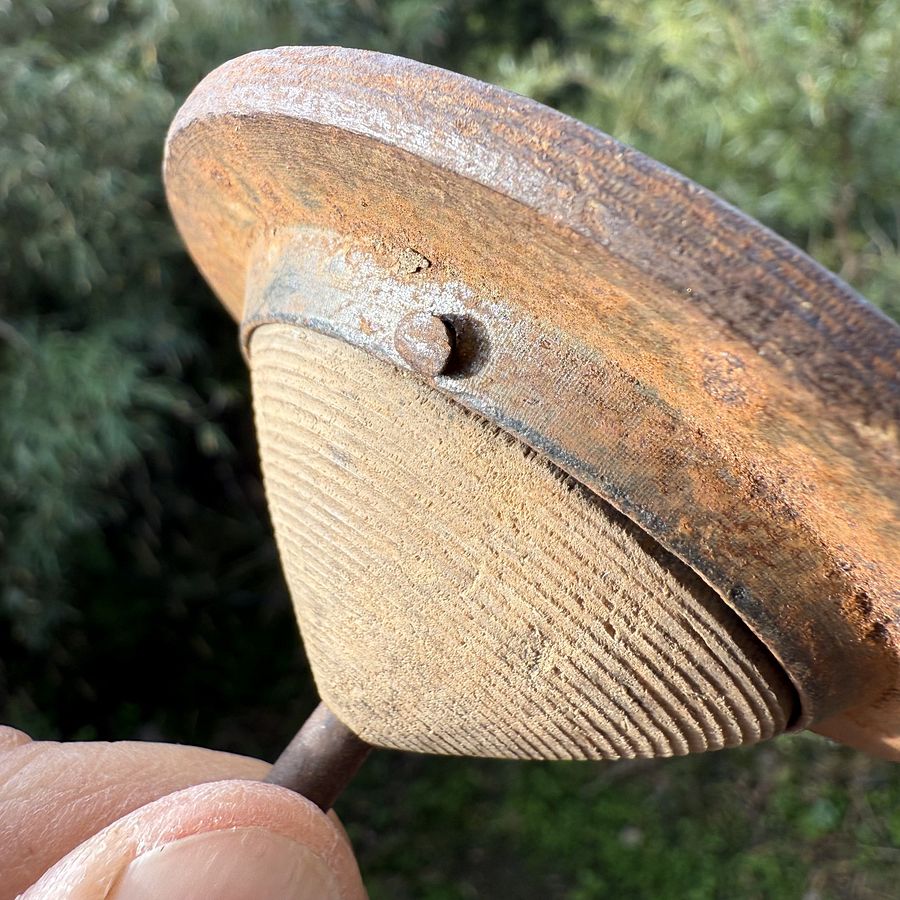 🎎 Antique Japanese Battling Top – Hand-Turned Wood and Iron Koma product image (3)
