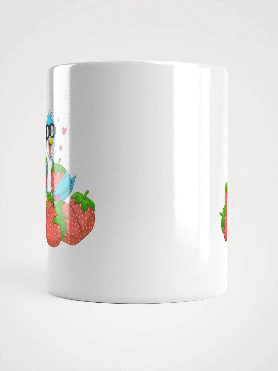 Happy Blue Bird Strawberry Thief white coffee mug product image (9)