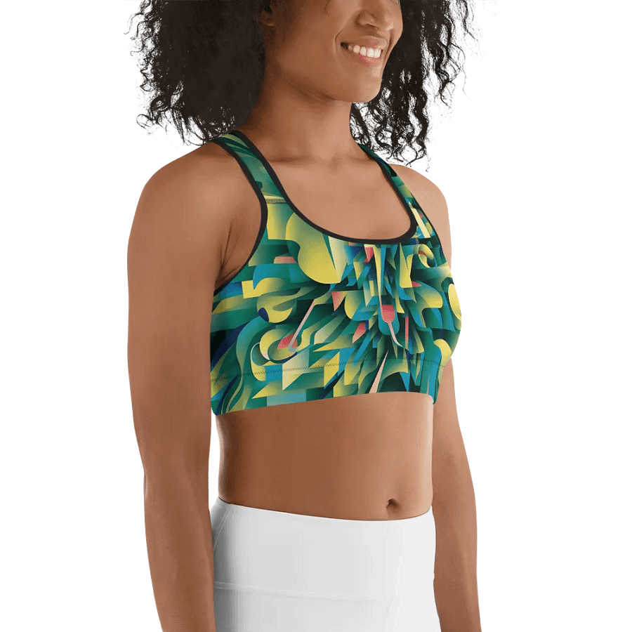 Abstract Lithographic Pattern Design Sports Bra - V8 product image (11)