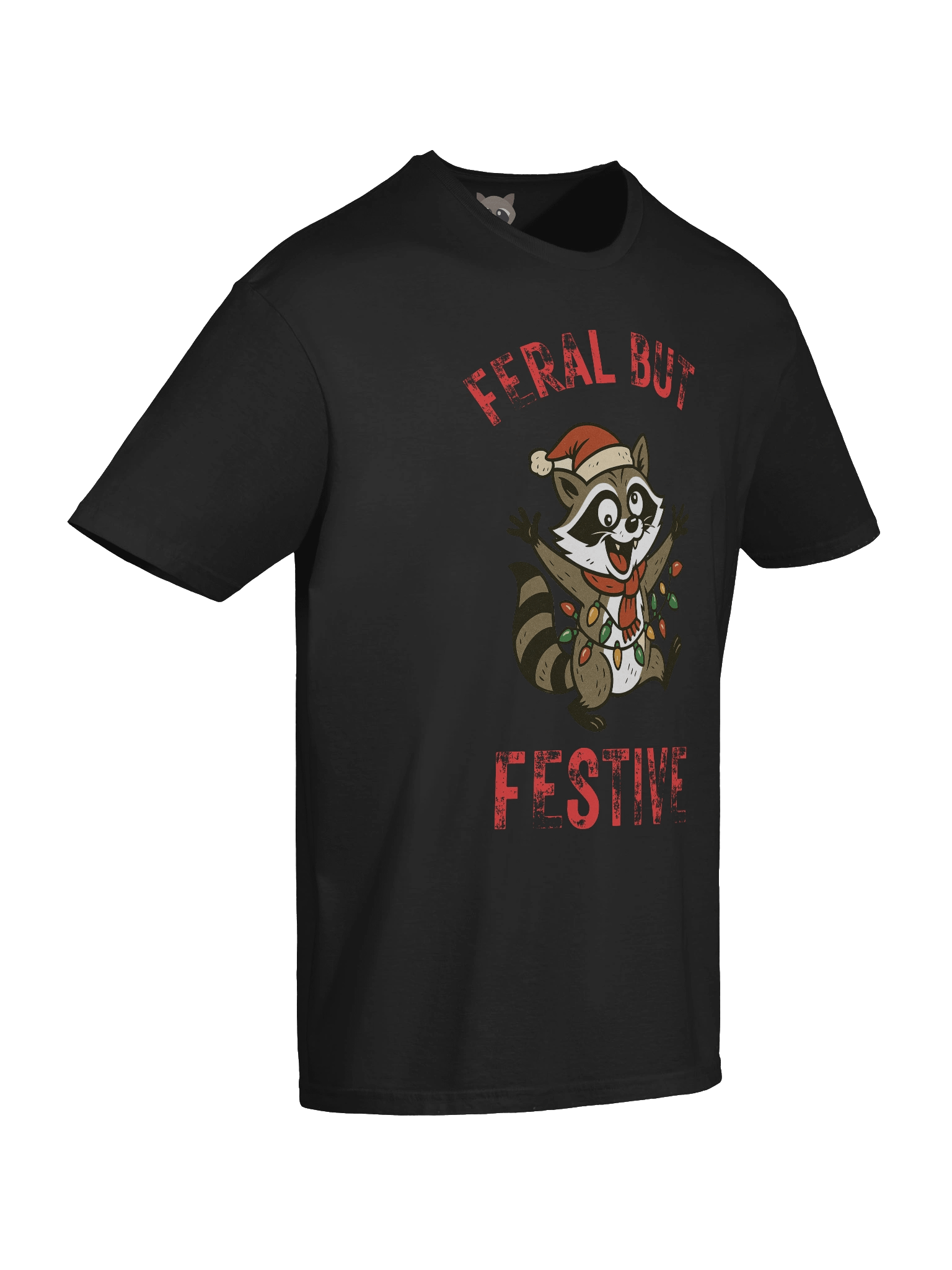 Feral Raccoon Christmas T-Shirt product image (4)
