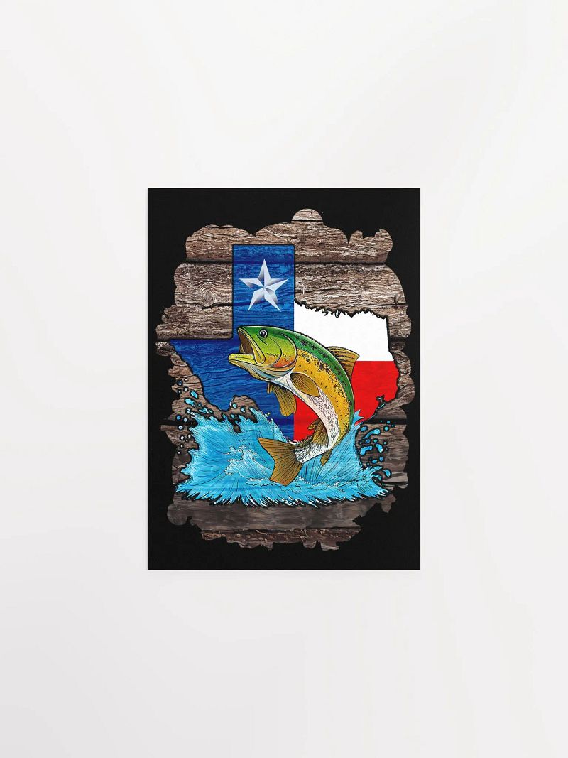 Texas State Pride Bass Fishing Rustic Art