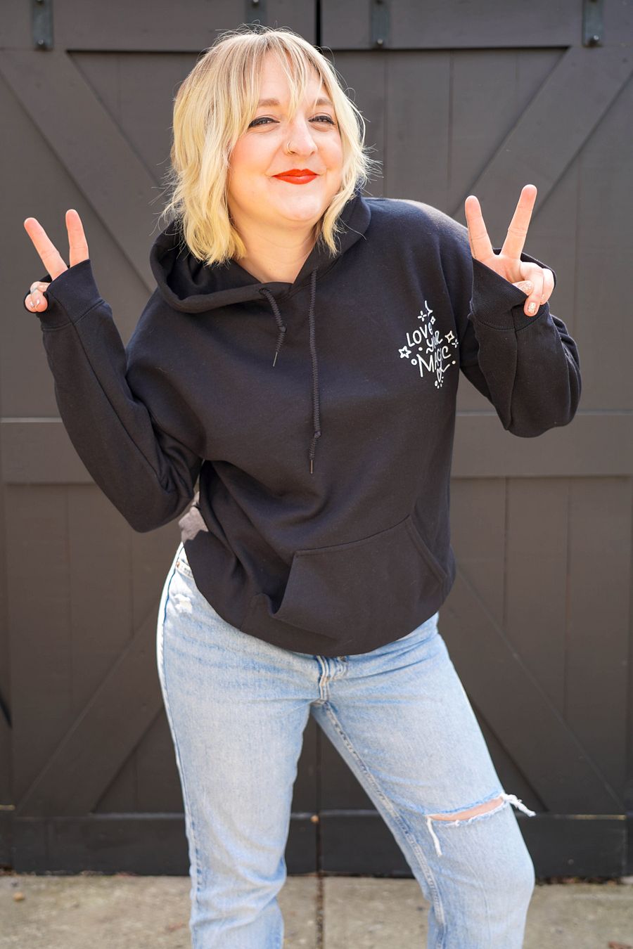 LOVE YOUR MAGIC HOODIE - White txt product image (1)
