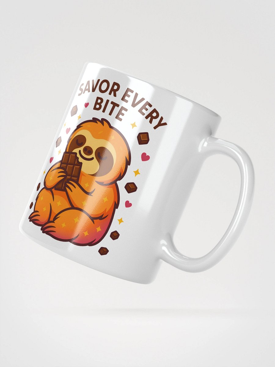 Savor Every Bite Mug – Adorable Sloth with Chocolate Bar for Slow, Sweet Moments product image (2)